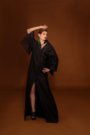 Kimono Kleid/Mantel aus Jacquard, maxi