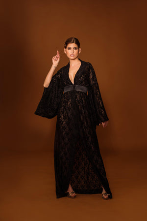 Kimono Kleid aus Spitze, maxi