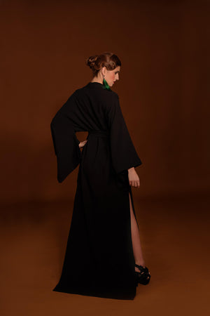 Kimono Kleid mit hohen Schlitzen, maxi